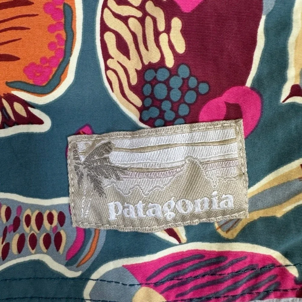 Patagonia Mens Boardshorts 38 Teal Green Tropical Fish Print Swim Trunks 7